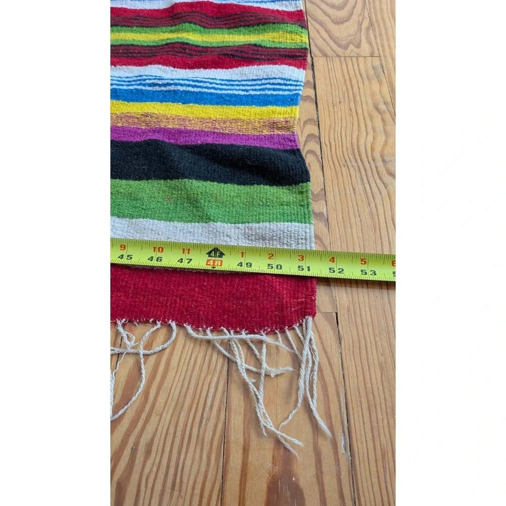 Vintage Mexican Flat Weave Rug/Wall Art Aztec Cabin Cottage Vacation Home